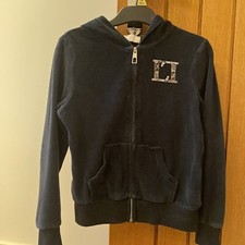 Lipsy Girls Black Velour Hoodie 9-10 Years