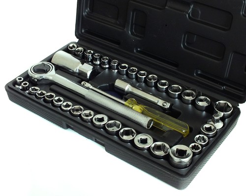 Socket set 8 dr metric - 1/4, 3/8