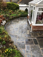 Ethan Mason Sagar black indian sandstone paving 12-13m2 patio kit (damages)