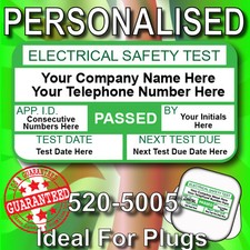Personalised PASSED PAT Test Labels / Stickers Ideal For Plugs GREAT VALUE