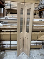 78x27” 35mm Oak Glazed Bi Fold Inc All Fix And Runner
