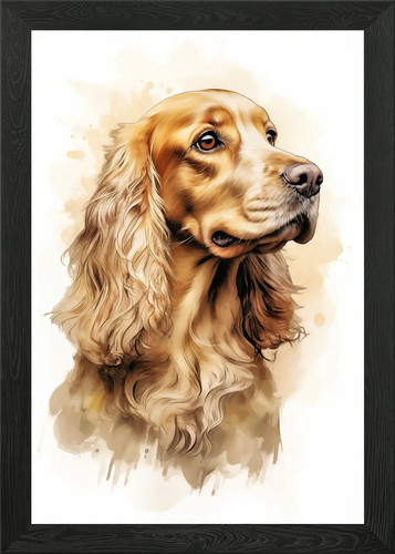 Watercolor cocker spaniel - cocker,