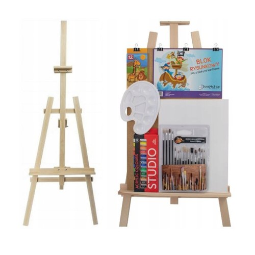 Paints brushes easel - paints,