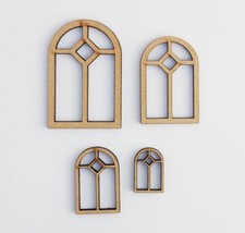 Wooden MDF Arched Window Set I