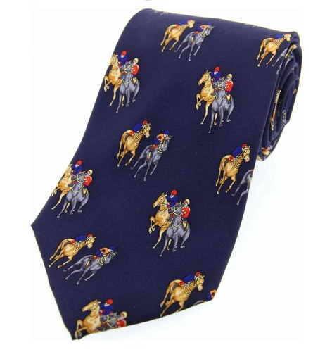 Navy blue luxury silk tie - blue,