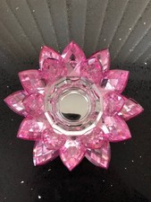 A pair of Pink Mirrored candle
