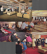Ship - P &O Liner Oriana - 4 x postcards - interior views - Dixon postcards 60s