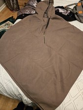 Brown Poncho One Size. Hooded. New Without Tags