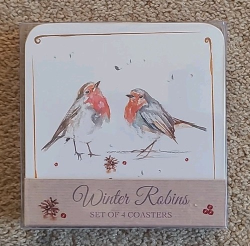 Winter robins coaster - robins,