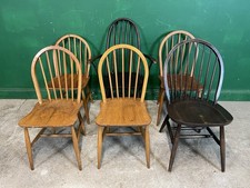 Set of 6 Wooden Ercol And Ercol Style Dining Chairs