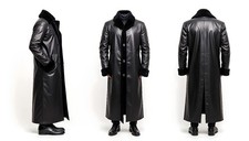 Genuine Black Leather Long