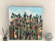 abstract acrylic painting on