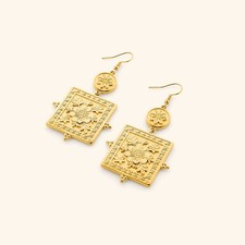 18K Mehndi Floral Earrings