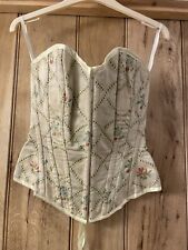 Diva Corset Top Champagne Cream / Multi-colour floral pattern, Size S.  VGC.