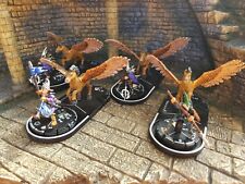 Mage Knight 4 Pegasus with 3 River Charger Riders & Herald Calianthia WARHAMMER