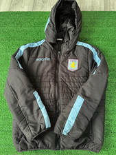 Aston Villa Macron Black Padded Winter Coat Jacket | Mens Adult Large Football
