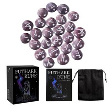 Natural Amethyst Rune Set