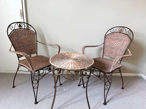 Piece metal wicker bistro - &,