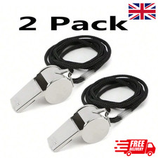 2pc METAL REFEREE WHISTLE WITH