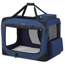 Foldable Pet Carrier Bag Soft Travel Crate for Cats Dogs w/ Mesh – Blue