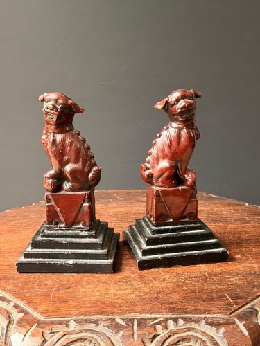 Vintage oxblood red foo - red, dog