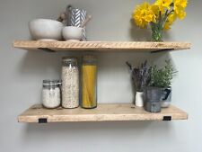 Beautiful Rustic Reclaimed Scaffold Board Shelf With Under Brackets