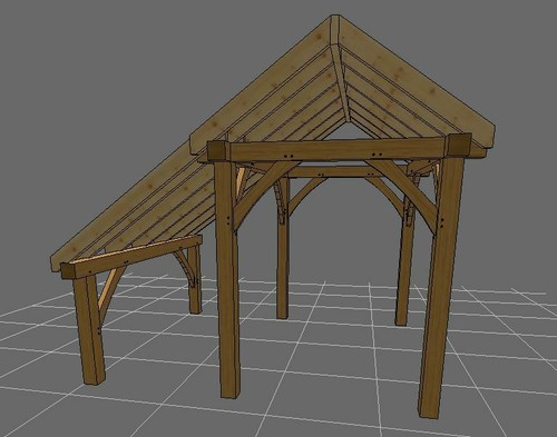 Oak gable roof - oak,