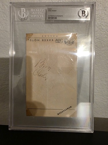 Bing crosby signed autograph - bing,