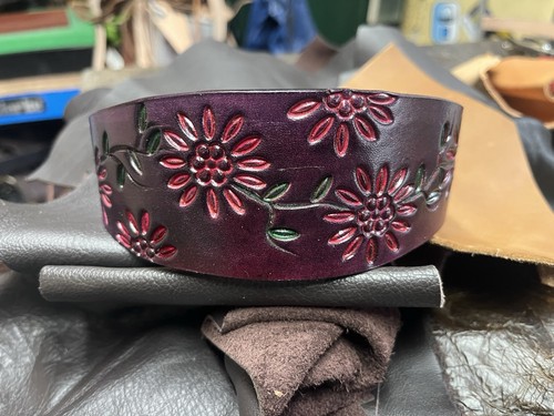 Hand tooled leather whippet - hand,
