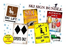 Vintage Style Skiing Signs