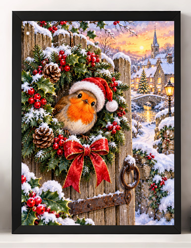 Christmas robin poster - christmas,
