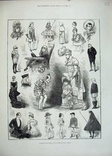 Old Antique Print 1883