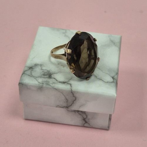 Vintage 9ct gold oval faceted - 9ct,