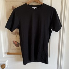 Sunspel Riviera 100% Cotton T-Shirt Black Excellent Condition