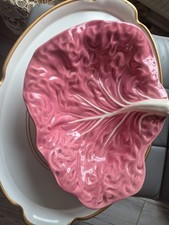 Large Pink Shaped Leaf Serving