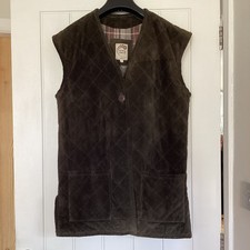 Genuine Forest Green 100% Vintage Bia Leather Gilet/Waistcoat Cotton Lining (S)