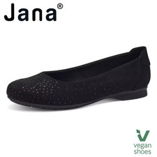 Jana Womens Black Ballerinas