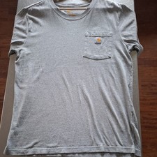 Carhartt Mens Pocket Tee T Shirt Large Size L Grey Oversized Original Crew Neck