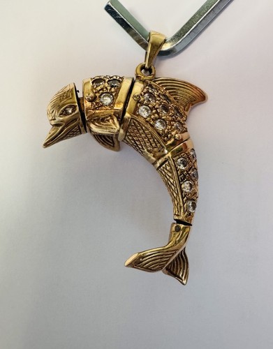 10g 9ct large dolphin - large, cz