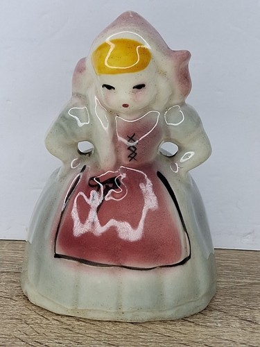 Vtg dutch girl ceramic planter - girl,