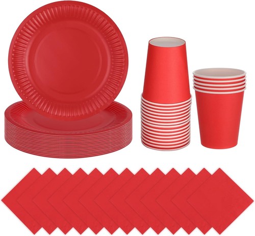 60pcs party tableware set red - party,