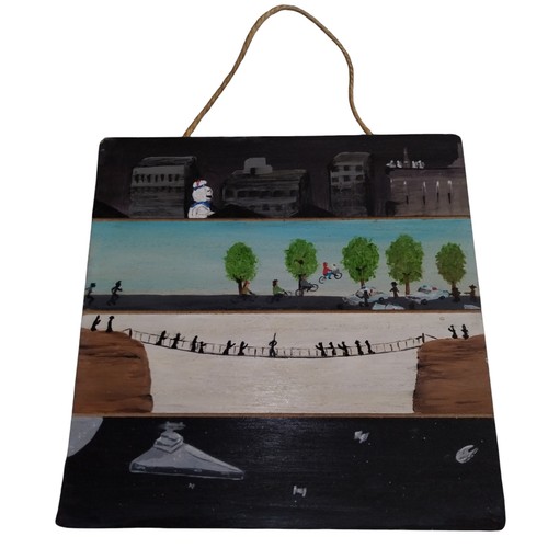 Hand painted wood - plaque, star