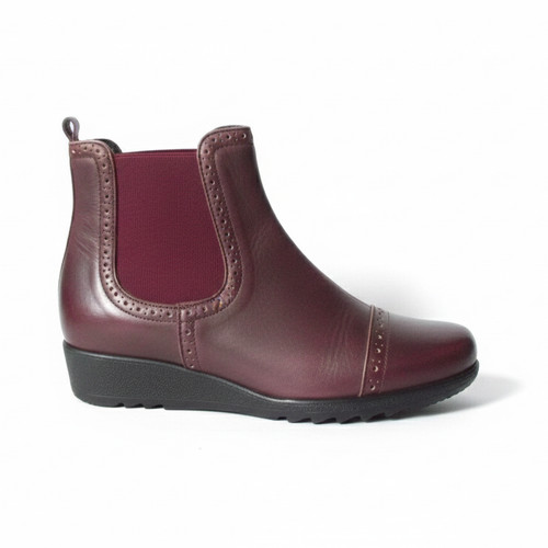 Ladies burgundy leather wedge - ladies,