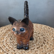 Small Wooden Thai Cat with