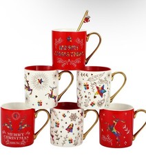 Christmas Coffee Tea Mugs, 6