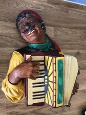 Large BOSSONS Head - ROMANY Accordion Player Figure Head Wall Plaque (E2)