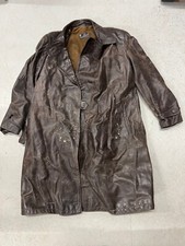 Vintage brown leather military - brown,