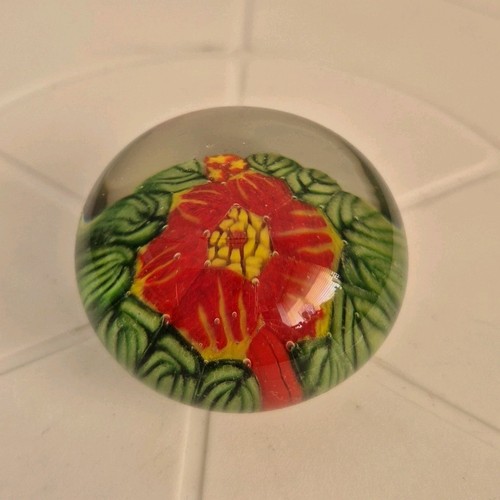 Millefiori floral paperweight - floral,