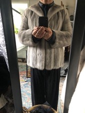 B vintage  100% real Top Quality  blue sapphire mink fur Coat