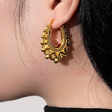 9ct gold gypsy style creole - gold,